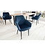 Invicta Interior Elegante armleuningstoel TURIJN koningsblauw fluweel met decoratieve stiksels - 39527