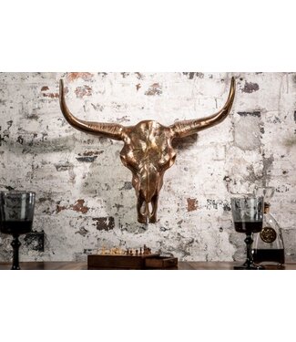 Invicta Interior Design schedel MATADOR 70cm gevlamd koper aluminium wanddecoratie - 39533