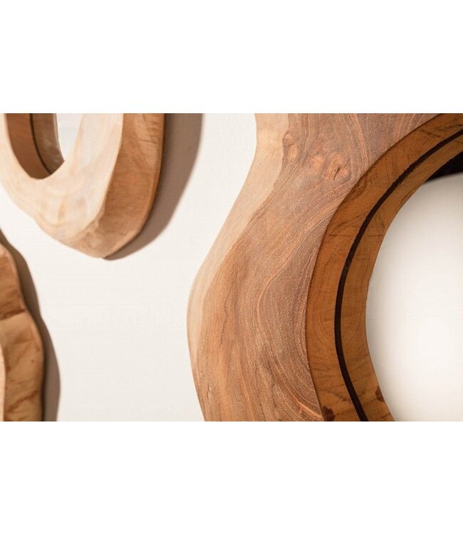 Invicta Interior Handgemaakte spiegel REFLECT 31 cm natuurlijke teakhouten wandspiegel - 39546