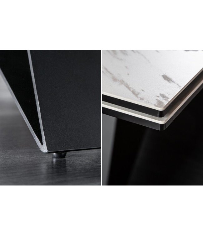 Invicta Interior Uitschuifbare eettafel PROMETHEUS 180-220-260cm wit marmer keramiek gemaakt in Italie - 39562