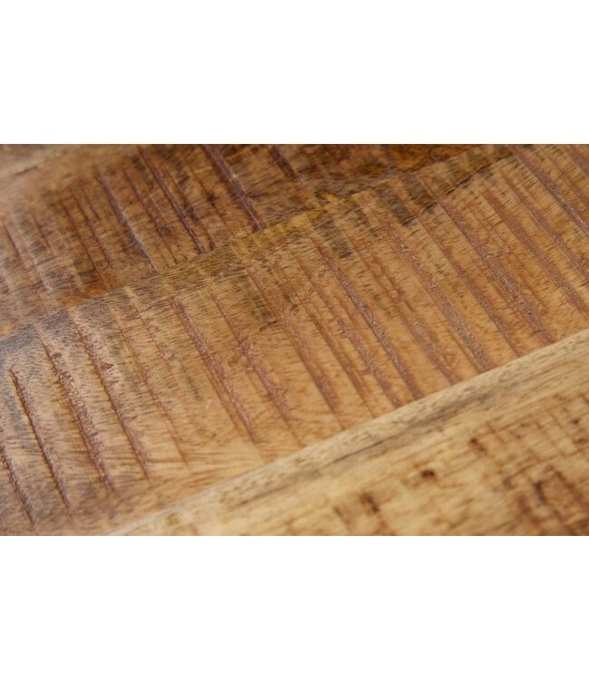 Invicta Interior Stevige bijzettafel FACTORY 40cm gevlamd mangohout op wielen - 39582