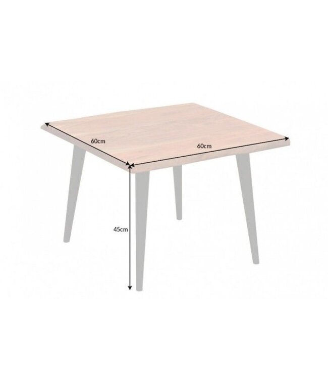 Invicta Interior Massieve bijzettafel ORGANIC LIVING 60cm acaciahouten salontafel met boomrand - 39660