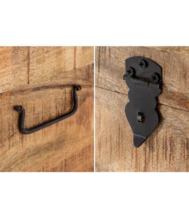 Invicta Interior industrieele kistbank FACTORY LOFT Bank van natuurlijk mangohout 115 cm - 39663