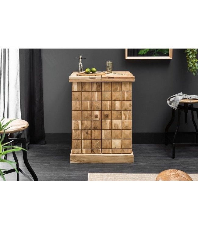 Invicta Interior Handgemaakte barkast MOSAICO 130cm massief acaciahout 3D-effect - 39750