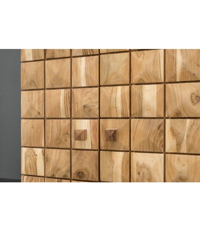 Invicta Interior Handgemaakte barkast MOSAICO 130cm massief acaciahout 3D-effect - 39750