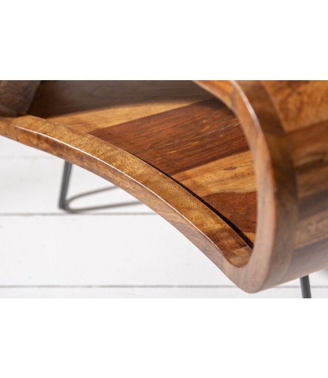 Invicta Interior Retro salontafel ORGANIC LIVING 70cm Sheesham palissander massief hout met opbergruimte Haarspeldpoten - 39752