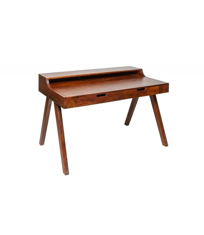 Invicta Interior Stevige secretaris MONSOON 100 cm acaciabureau met opvallende afwerking - 39786