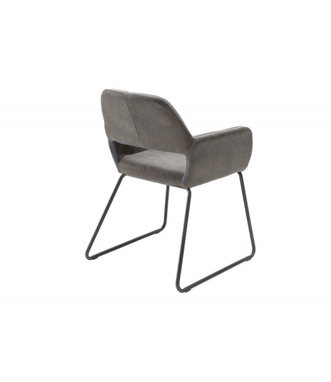 Invicta Interior Design stoel MUSTANG antiek grijs microvezel met armleuning - 39795