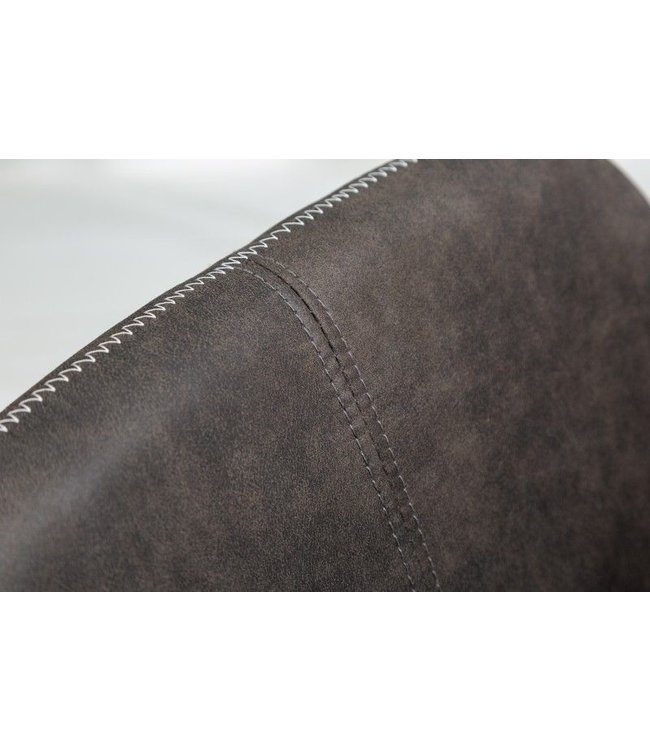 Invicta Interior Design stoel MUSTANG antiek grijs microvezel met armleuning - 39795