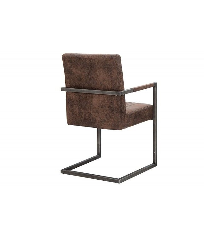 Invicta Interior Moderne sledefauteuil BIG ASTON vintage bruin geborsteld ijzeren frame - 39805