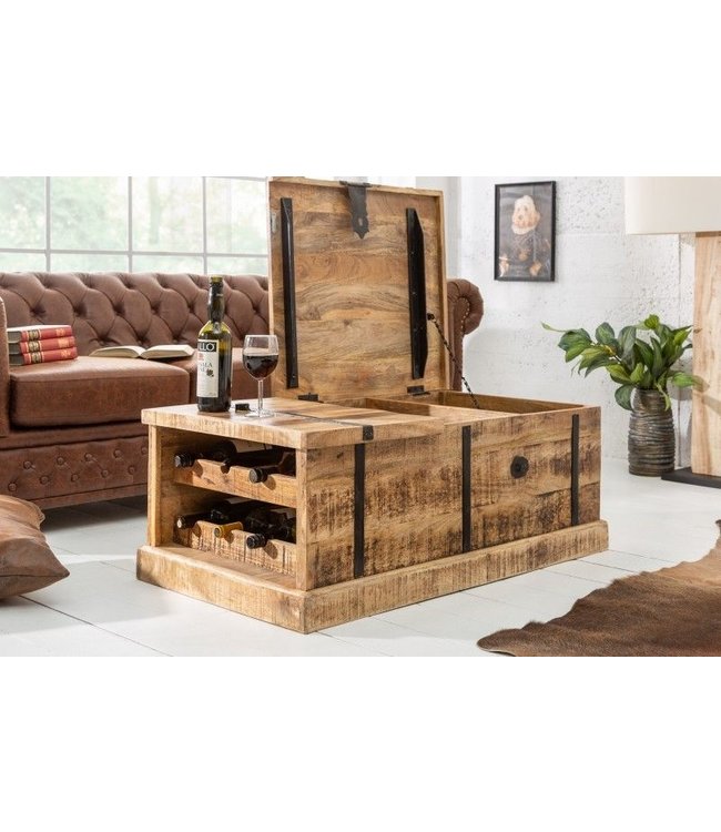 Invicta Interior Massief houten salontafel BODEGA 100cm mangohouten thuisbarkast - 39814