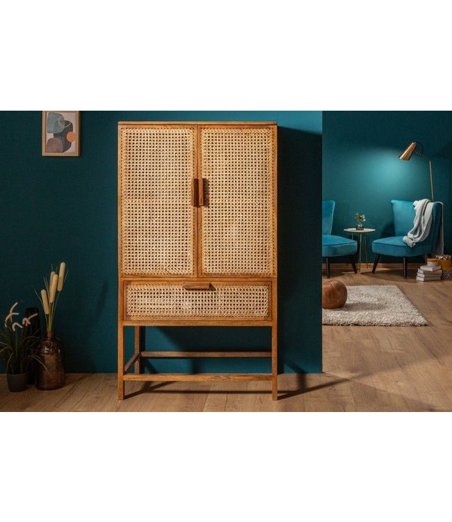 Invicta Interior Massief dressoir BAMBOO LOUNGE 140cm mangohout bamboe met Weens weefsel - 39821