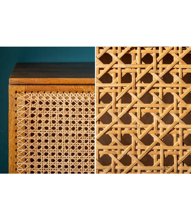 Invicta Interior Massief dressoir BAMBOO LOUNGE 140cm mangohout bamboe met Weens weefsel - 39821