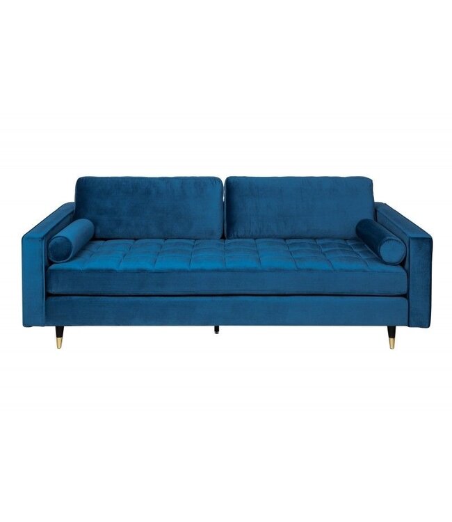 Invicta Interior Design 3-zits loungebank COSY VELVET 220cm petroleumblauw fluwelen veerkern - 39844