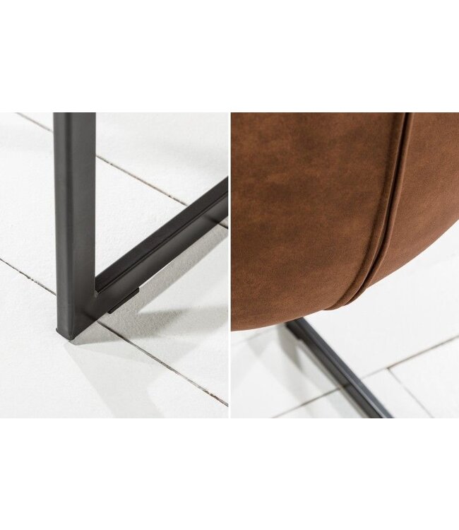 Invicta Interior Design sledestoel MIAMI lichtbruin metalen frame mat zwart - 39855