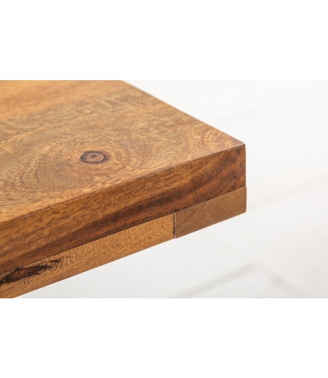 Invicta Interior Massief houten salontafel IRON CRAFT 60cm Sheesham steenafwerking Industrieel ontwerp - 39872