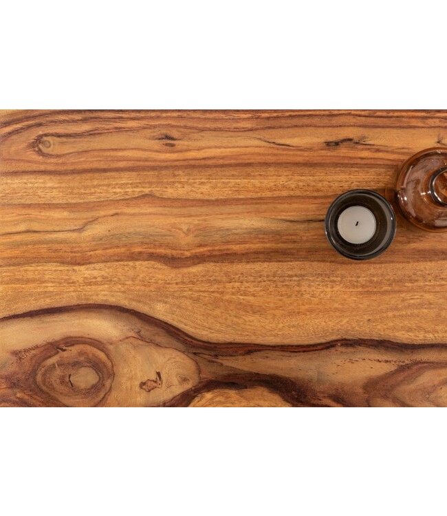 Invicta Interior Massief houten salontafel IRON CRAFT 60cm Sheesham steenafwerking Industrieel ontwerp - 39872