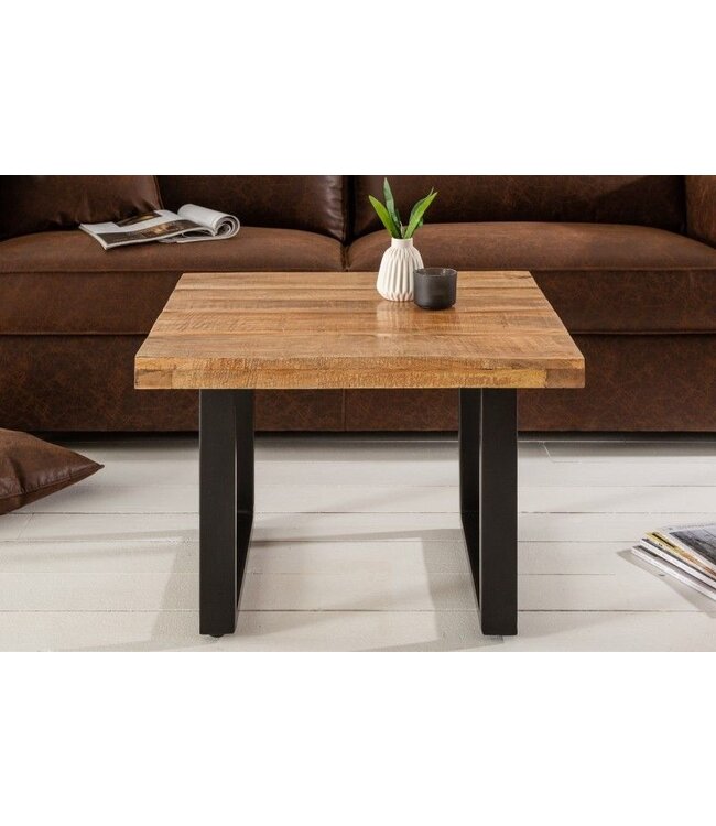 Invicta Interior Massieve salontafel IRON CRAFT 60cm mangohout industrieel design - 39873
