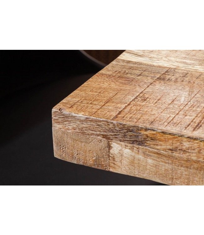 Invicta Interior Massieve eettafel IRON CRAFT 120cm mangohout zwart ijzeren frame slede industrieel design - 39875