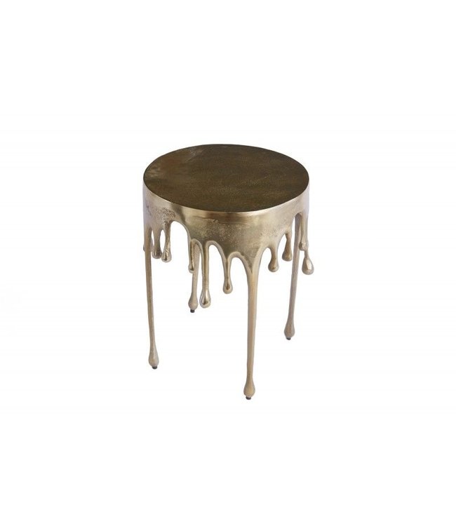 Invicta Interior Extravagante bijzettafel LIQUID LINE 50cm goud druppelvormig design metaal aluminium rond - 39882