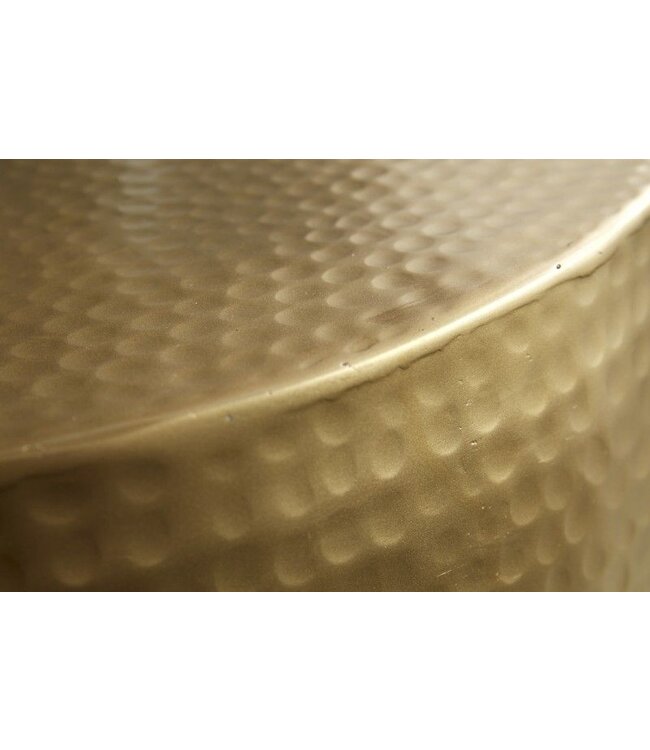 Invicta Interior Ronde salontafel ORIENT III 60cm goud metaal met patina gehamerd ontwerp handgemaakt - 39885