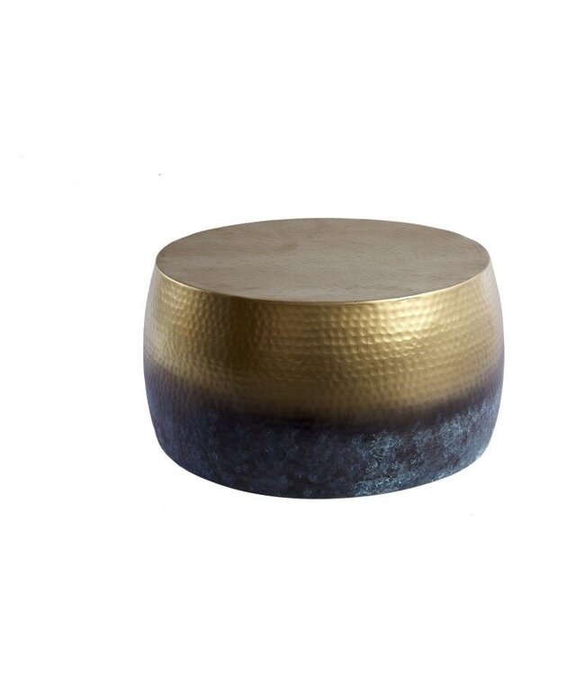 Invicta Interior Ronde salontafel ORIENT III 60cm goud metaal met patina gehamerd ontwerp handgemaakt - 39885
