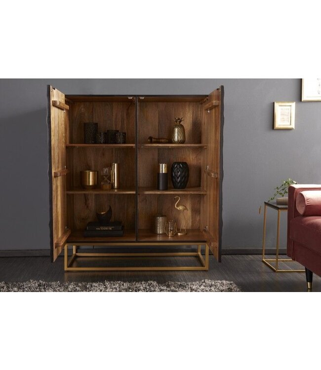 Invicta Interior Massief dressoir SCORPION 120cm zwart mangohout met gedetailleerde 3D-gravures - 39910