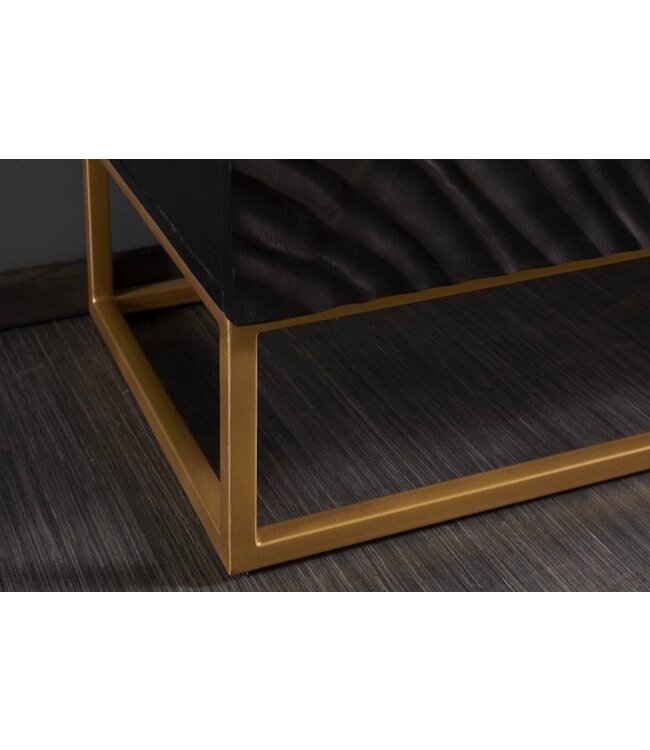 Invicta Interior Massief dressoir SCORPION 120cm zwart mangohout met gedetailleerde 3D-gravures - 39910