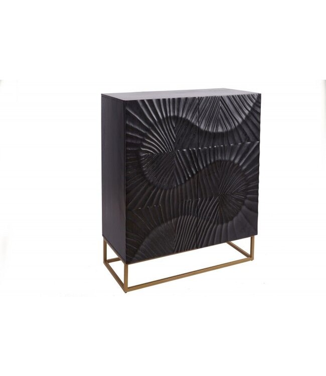 Invicta Interior Massief dressoir SCORPION 120cm zwart mangohout met gedetailleerde 3D-gravures - 39910