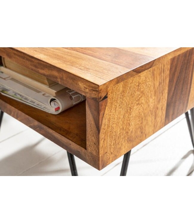 Invicta Interior Handgemaakte bijzettafel SCORPION 45cm Sheesham Hairpin Poten - 39957