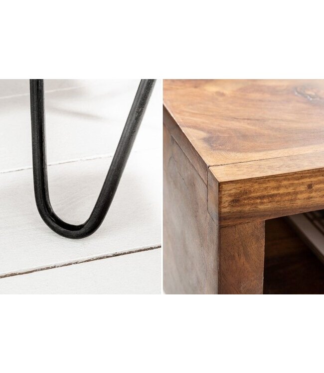 Invicta Interior Handgemaakte bijzettafel SCORPION 45cm Sheesham Hairpin Poten - 39957