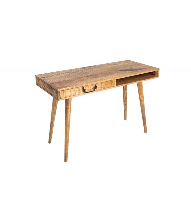 Invicta Interior Massief bureau RETRO 120 cm mangohouten kantoortafel met lade - 39959
