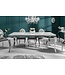 Invicta Interior Design eettafel MODERN BAROQUE 200cm wit chroom glasblad marmer roestvrijstalen poten - 39996