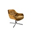 Invicta Interior Draaifauteuil BIG DUTCH mosterdgeel fluweel met armleuningen retrostijl - 40010