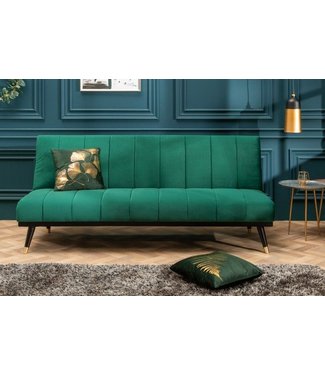 Invicta Interior Design 3-zits loungebank PETIT BEAUTE 180cm smaragdgroene fluwelen slaapbank - 40027