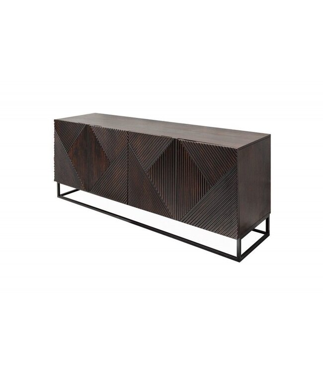 Invicta Interior Massief dressoir CREATIVO 177 cm mangohout, gedetailleerd retro-design aan de voorkant - 40049