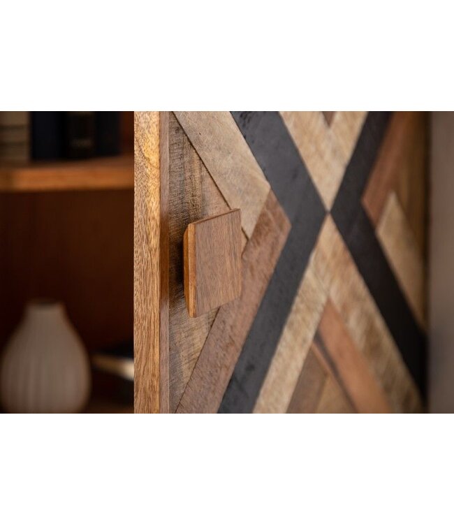 Invicta Interior Elegant dressoir LONG ISLAND 160cm mangohoutlook met retro patroon - 40053