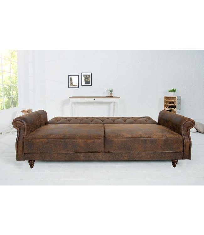 Invicta Interior Chesterfield 3-zitsbank MAISON BELLE AFFAIRE 220cm antiekbruin 3-zits met slaapfunctie - 40082