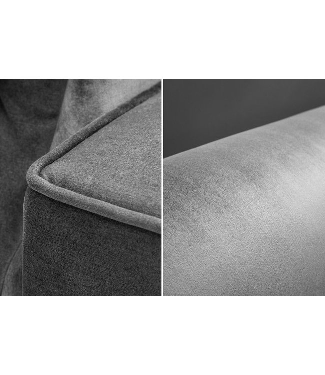 Invicta Interior Chesterfield 3-zitsbank MAISON BELLE AFFAIRE 220cm grijs fluweel 3-zits met slaapfunctie - 40083