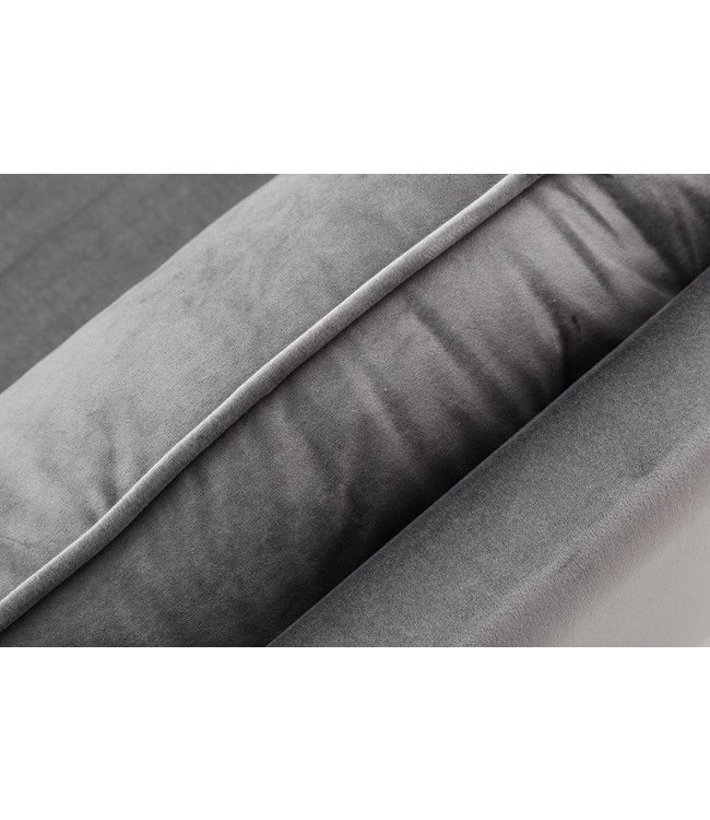 Invicta Interior Retro slaapbank DIVANI 220cm zilvergrijs fluweel 3-zitsbank met bedfunctie - 40087