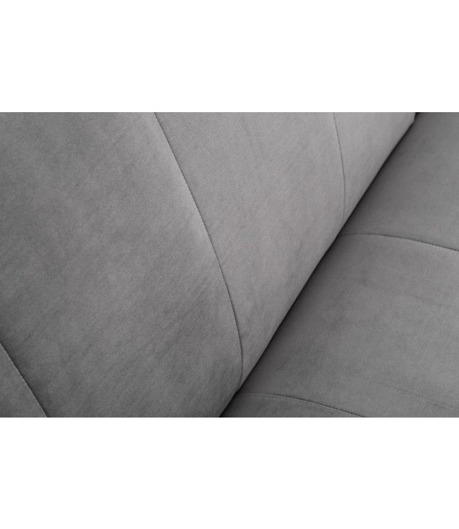 Invicta Interior Retro slaapbank DIVANI 220cm zilvergrijs fluweel 3-zitsbank met bedfunctie - 40087