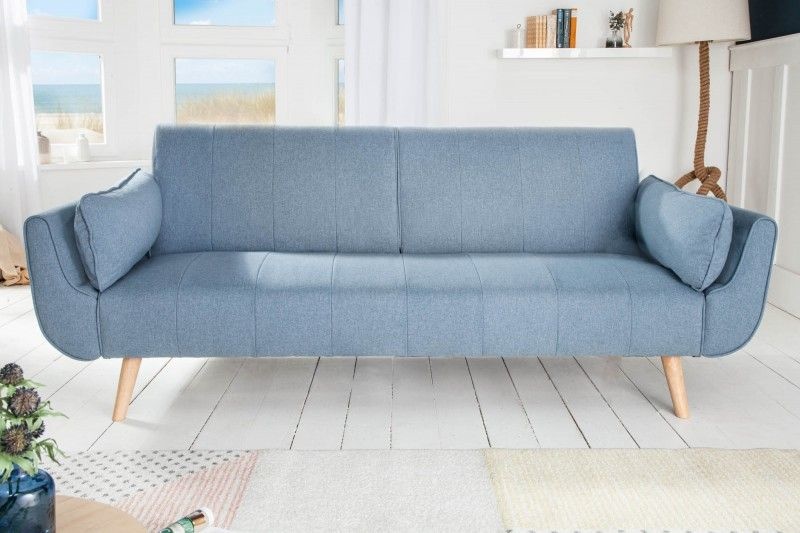 Design slaapbank DIVANI 220cm lichtblauw bedfunctie 3-zitsbank Scandinavisch design - 40088