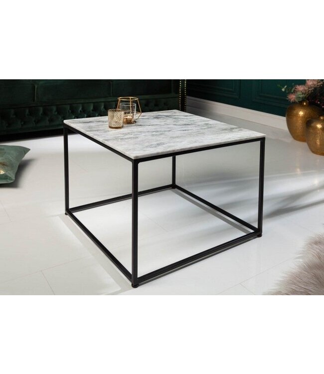 Invicta Interior Elegante salontafel ELEMENTS 50cm wit met gepolijst marmeren blad - 40112