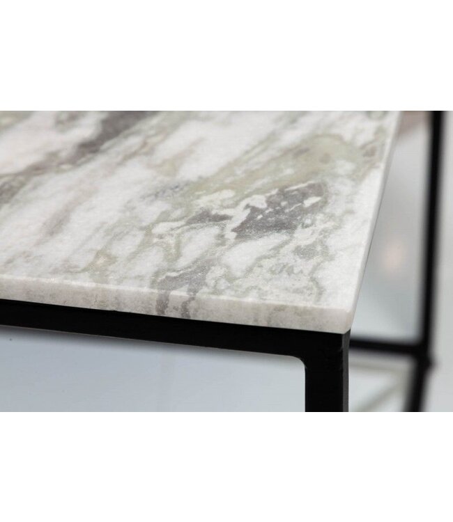 Invicta Interior Elegante salontafel ELEMENTS 50cm wit met gepolijst marmeren blad - 40112