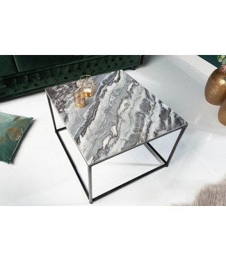 Invicta Interior Elegante salontafel ELEMENTS 50cm grijs met gepolijst marmeren blad - 40113