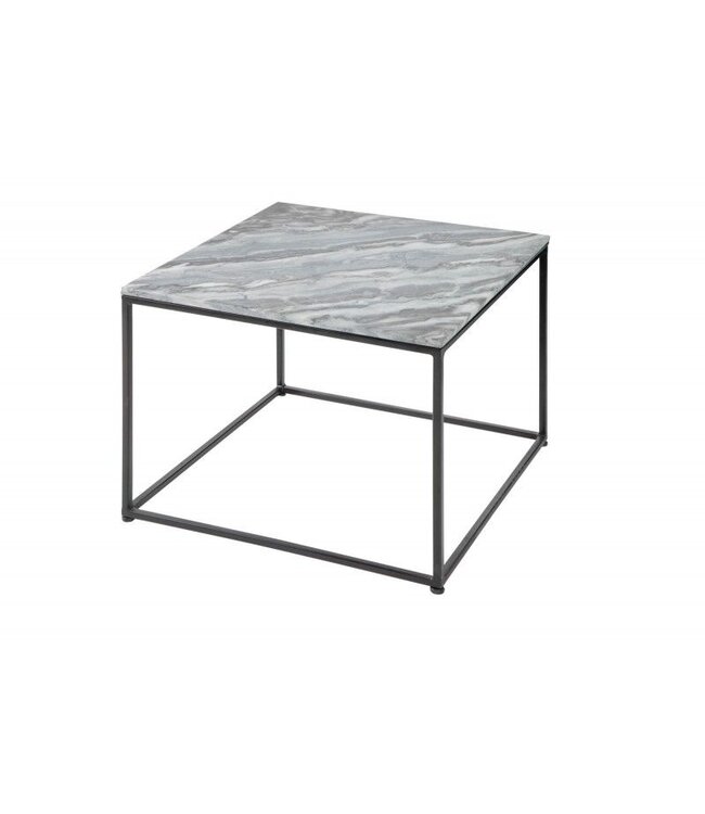 Invicta Interior Elegante salontafel ELEMENTS 50cm grijs met gepolijst marmeren blad - 40113