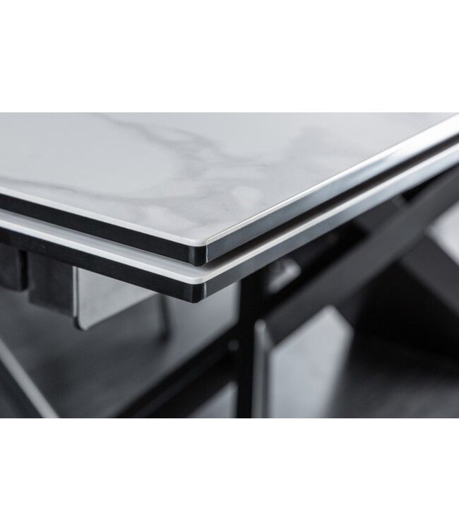 Invicta Interior Uitschuifbare eettafel EUPHORIA 180-220-260cm marmer wit keramiek gemaakt in Italie - 40122