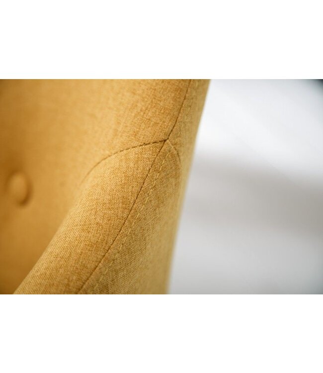 Invicta Interior Design klassieke stoel SCANDINAVIA MEESTERSTUK mosterdgeel met armleuning - 40124