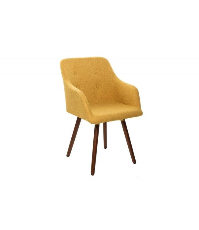 Invicta Interior Design klassieke stoel SCANDINAVIA MEESTERSTUK mosterdgeel met armleuning - 40124
