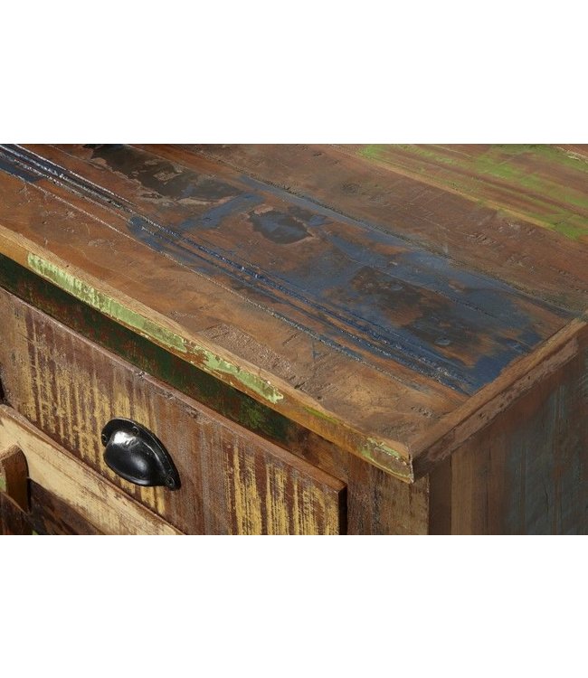 Invicta Interior Uniek dressoir JAKARTA 160cm kleurrijk gerecycled massief hout van vissersboten - 40126